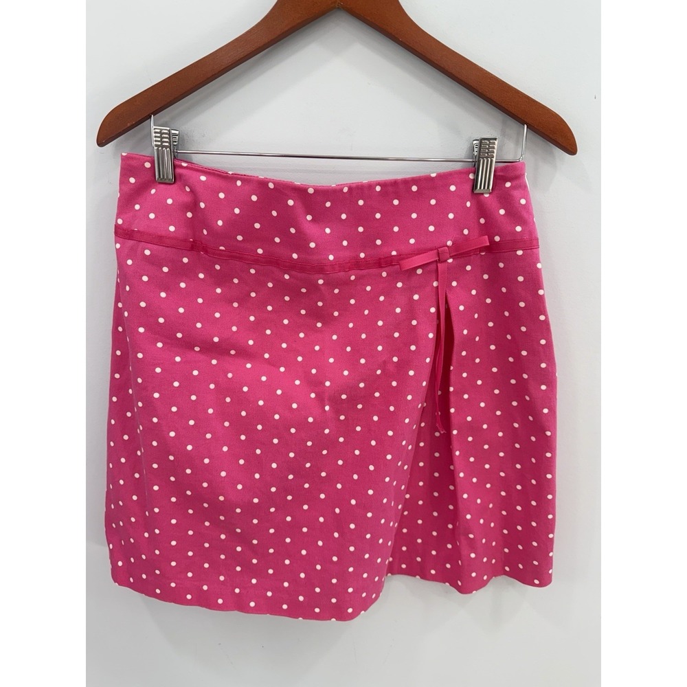 Skirtology Pink Polka Dot Skirt Size 12 Cotton Stretch Casual Preppy Twee